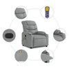 Stella Homewares Massage Recliner Chair Light Grey Fabric