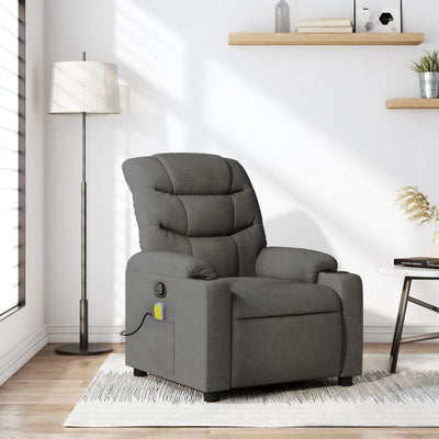 Stella Homewares Massage Recliner Chair Dark Grey Fabric
