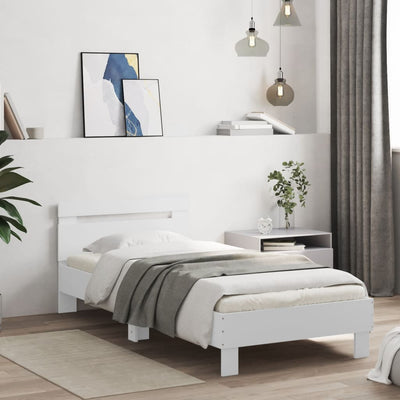 Stella Homewares Bed Frame without Mattress with Headboard White 90x190 cm