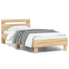 Stella Homewares Bed Frame without Mattress with Headboard Sonoma Oak 90x190 cm