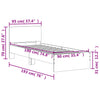 Stella Homewares Bed Frame without Mattress with Headboard White 90x190 cm