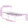 Stella Homewares Bed Frame without Mattress with Headboard Sonoma Oak 90x190 cm