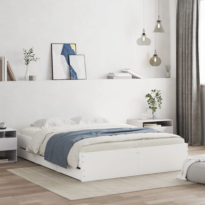 Stella Homewares Bed Frame with Drawers without Mattress White 150x200 cm
