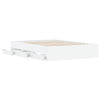 Stella Homewares Bed Frame with Drawers without Mattress White 135x190 cm