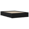 Stella Homewares Bed Frame with Drawers without Mattress Black 135x190 cm