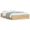Stella Homewares Bed Frame with Drawers without Mattress Sonoma Oak 135x190 cm