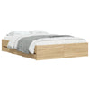 Stella Homewares Bed Frame with Drawers without Mattress Sonoma Oak 135x190 cm