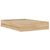Stella Homewares Bed Frame with Drawers without Mattress Sonoma Oak 135x190 cm