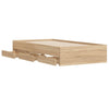 Stella Homewares Bed Frame with Drawers without Mattress Sonoma Oak 90x190 cm