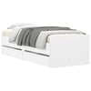 Stella Homewares Bed Frame with Drawers without Mattress White 90x190 cm