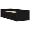 Stella Homewares Bed Frame with Drawers without Mattress Black 90x190 cm