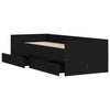 Stella Homewares Bed Frame with Drawers without Mattress Black 90x190 cm