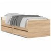 Stella Homewares Bed Frame with Drawers without Mattress Sonoma Oak 90x190 cm