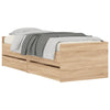 Stella Homewares Bed Frame with Drawers without Mattress Sonoma Oak 90x190 cm