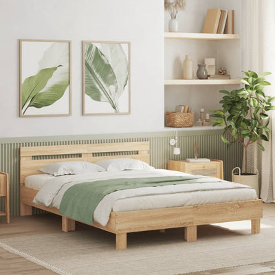Stella Homewares Bed Frame without Mattress Sonoma Oak 150x200 cm