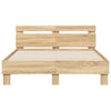 Stella Homewares Bed Frame without Mattress Sonoma Oak 135x190 cm