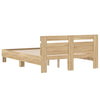 Stella Homewares Bed Frame without Mattress Sonoma Oak 135x190 cm