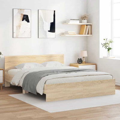 Stella Homewares Bed Frame without Mattress Sonoma Oak 150x200 cm