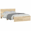 Stella Homewares Bed Frame without Mattress Sonoma Oak 135x190 cm