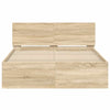 Stella Homewares Bed Frame without Mattress Sonoma Oak 135x190 cm