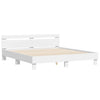 Stella Homewares Bed Frame with LED without Mattress White 183x203 cm King