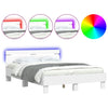 Stella Homewares Bed Frame with LED without Mattress White 135x190 cm