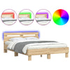 Stella Homewares Bed Frame with LED without Mattress Sonoma Oak 135x190 cm