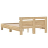 Stella Homewares Bed Frame with LED without Mattress Sonoma Oak 135x190 cm