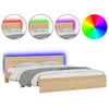 Stella Homewares Bed Frame with LED without Mattress Sonoma Oak 183x203 cm King