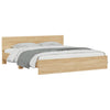 Stella Homewares Bed Frame with LED without Mattress Sonoma Oak 183x203 cm King