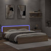 Stella Homewares Bed Frame with LED without Mattress Sonoma Oak 183x203 cm King
