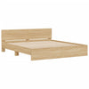 Stella Homewares Bed Frame with LED without Mattress Sonoma Oak 183x203 cm King