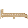 Stella Homewares Bed Frame with LED without Mattress Sonoma Oak 183x203 cm King