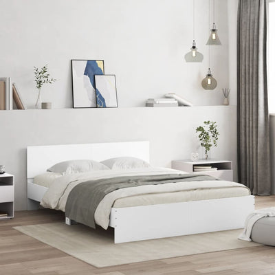 Stella Homewares Bed Frame with LED without Mattress White 150x200 cm
