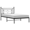 Stella Homewares Metal Bed Frame without Mattress with Headboard Black 107x203 cm King Single