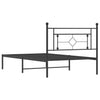 Stella Homewares Metal Bed Frame without Mattress with Headboard Black 107x203 cm King Single
