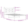 Stella Homewares Metal Bed Frame without Mattress with Headboard Black 107x203 cm King Single