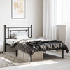 Stella Homewares Metal Bed Frame without Mattress with Headboard Black 107x203 cm King Single