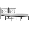 Stella Homewares Metal Bed Frame without Mattress with Headboard Black 150x200 cm