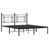 Stella Homewares Metal Bed Frame without Mattress with Headboard Black 150x200 cm
