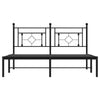 Stella Homewares Metal Bed Frame without Mattress with Headboard Black 150x200 cm