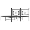 Stella Homewares Metal Bed Frame without Mattress with Headboard Black 150x200 cm