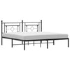 Stella Homewares Metal Bed Frame without Mattress with Headboard Black 183x203 cm King