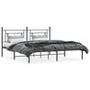 Stella Homewares Metal Bed Frame without Mattress with Headboard Black 183x203 cm King