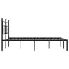 Stella Homewares Metal Bed Frame without Mattress with Headboard Black 183x203 cm King