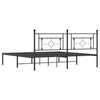 Stella Homewares Metal Bed Frame without Mattress with Headboard Black 183x203 cm King