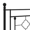 Stella Homewares Metal Bed Frame without Mattress with Headboard Black 183x203 cm King