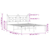 Stella Homewares Metal Bed Frame without Mattress with Headboard Black 183x203 cm King