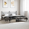 Stella Homewares Metal Bed Frame without Mattress with Headboard Black 183x203 cm King