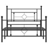 Stella Homewares Metal Bed Frame without Mattress with Footboard Black 107x203 cm King Single